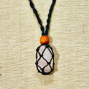 Rose Quartz Macrame Necklace